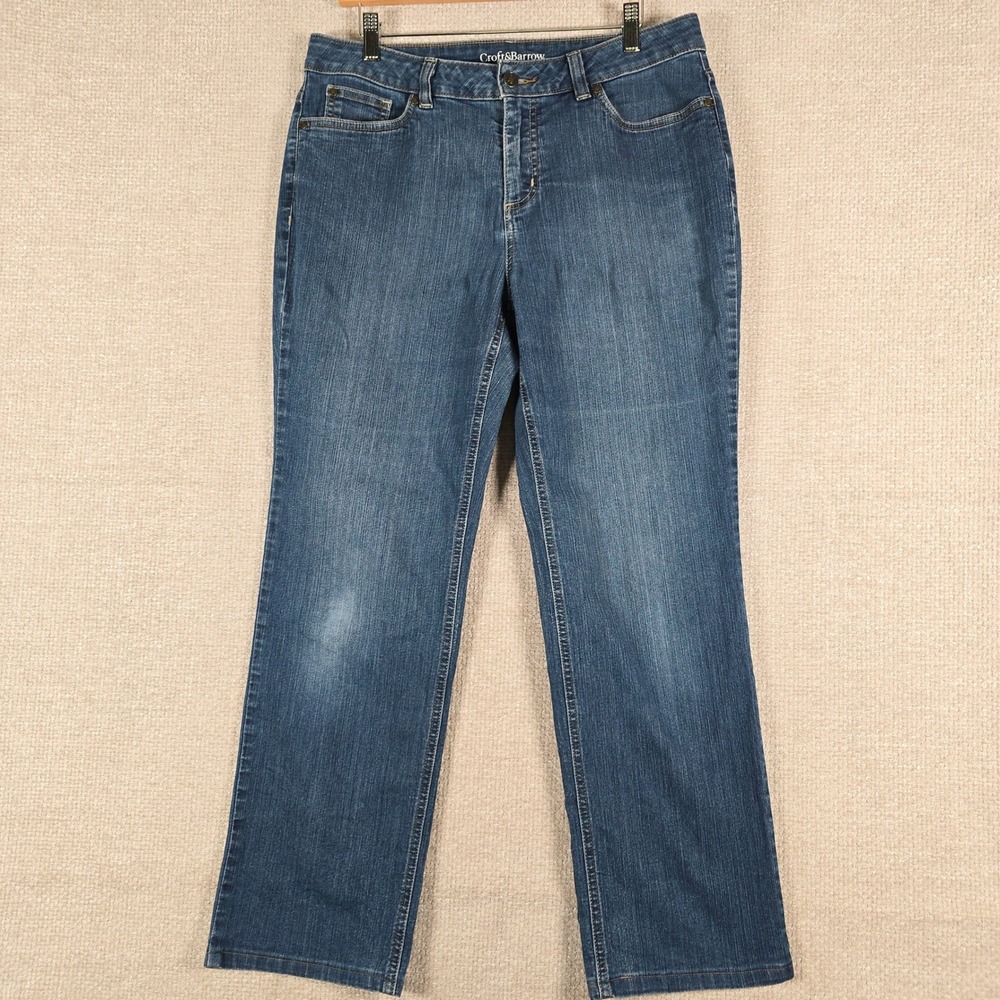 Croft & Barrow Womens Size 12‎ Average Classic Fit Straight Leg Blue Jeans